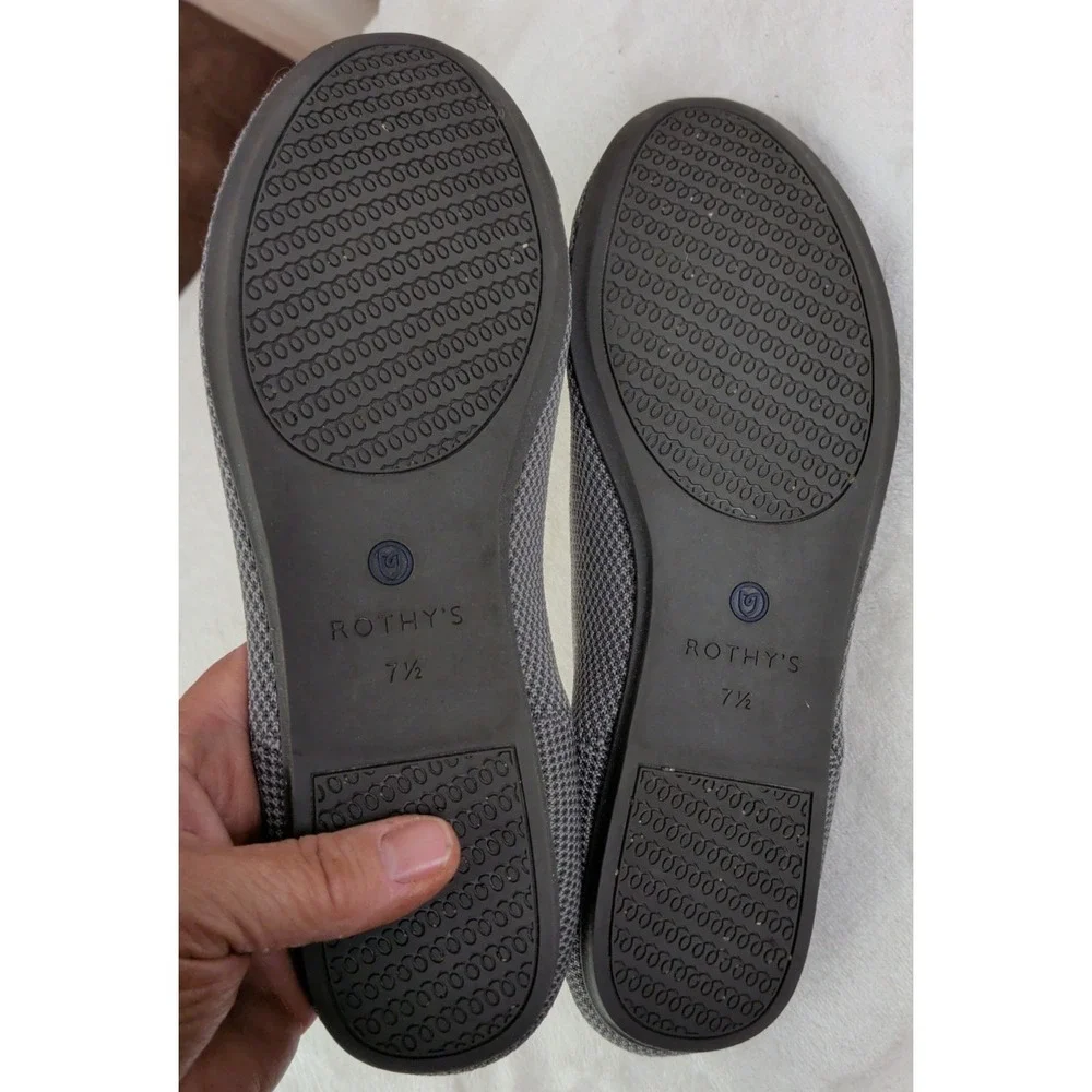 Rothys 'The Flat' Round Toe Gray Birdseye Slip On flats